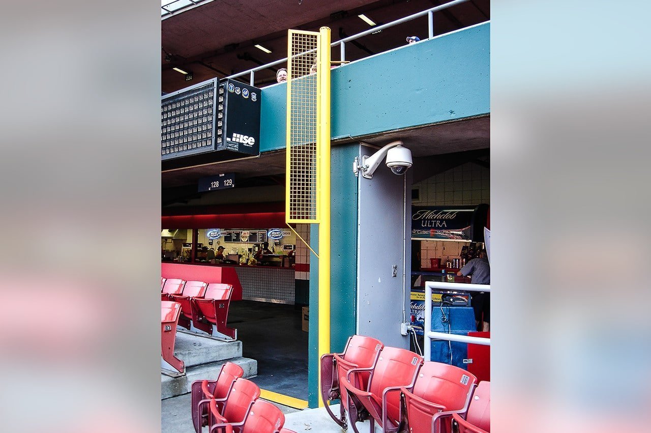 Left field foul pole of new Busch Stadium 2005